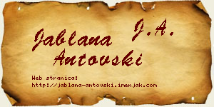 Jablana Antovski vizit kartica